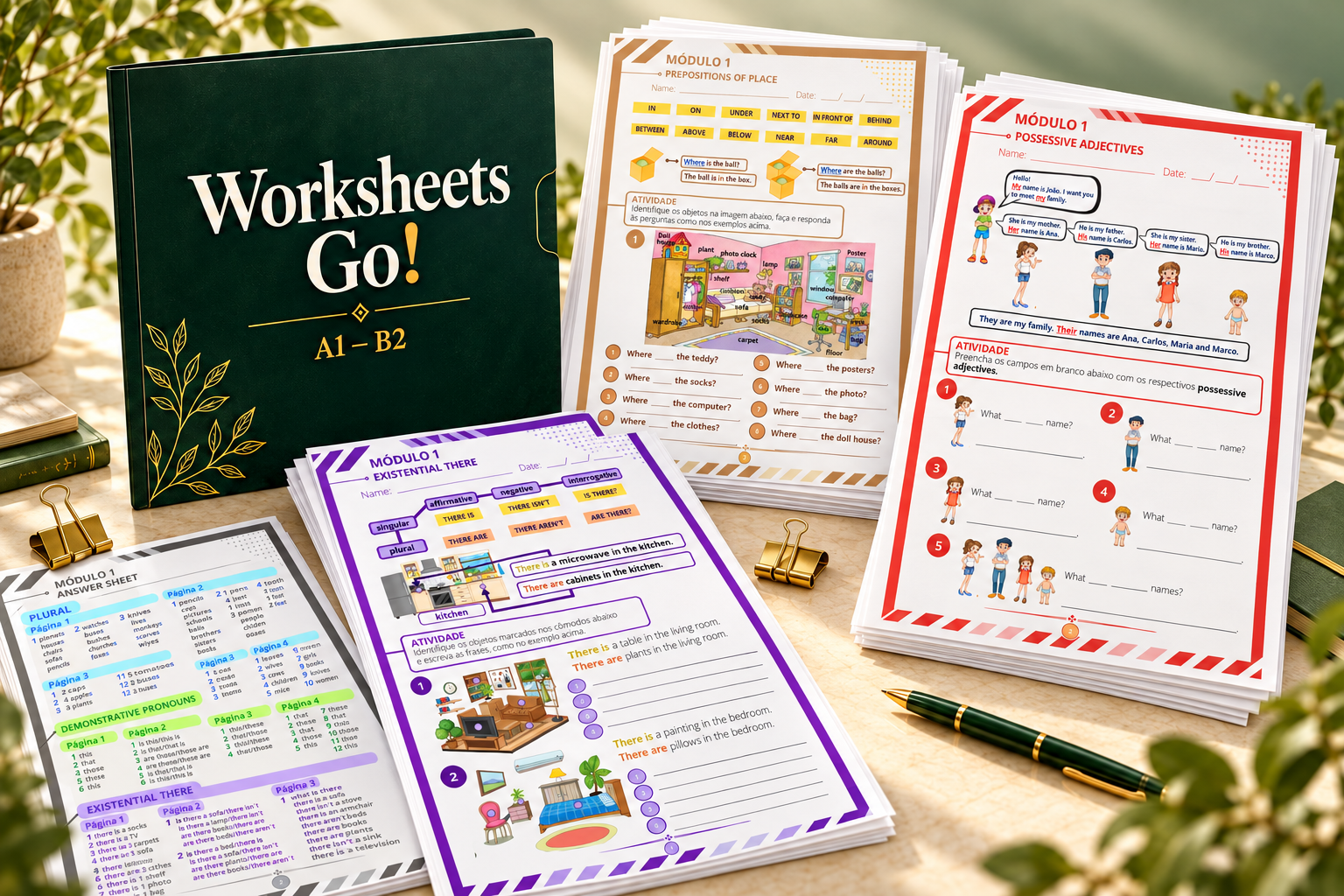 Apresentação ilustrativa de Worksheets Go!