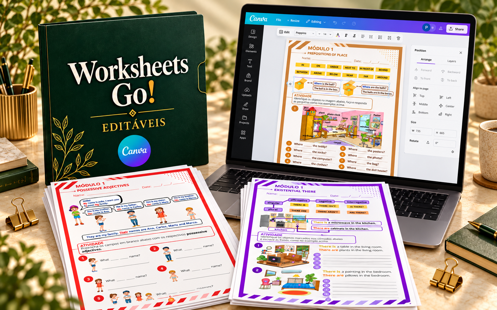 Apresentação ilustrativa de Worksheets Go! Editáveis